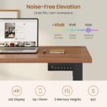 SEDETA Farmhouse L Shaped Standing Desk, 70.1" x 73.2" Height Adjustable Home Office Executive Desk with Drawers, Power Outlet, Monitor Stand, Sit Stand Table with Led Lights for Home Office, Black - Image 10