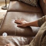 Signature Design by Ashley Shadsburne Rustic Faux Leather Sofa with Nailhead Trim and 2 Throw Pillows, Brown - Image 6