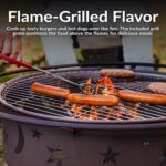 Sunnydaze Cosmic 30-Inch Patio Fire Pit for Outside - Outdoor Wood-Burning Fire Pit with Grill Grate, Spark Screen, and Fireplace Poker - Bronze - Image 6
