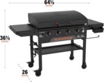 Blackstone Original 36" Griddle, Portable Outdoor Grill with Built-In Hood, Black - Includes Extendable Side Shelves and Caster Wheels - Image 4