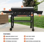 Blackstone Original 36" Griddle, Portable Outdoor Grill with Built-In Hood, Black - Includes Extendable Side Shelves and Caster Wheels - Image 7
