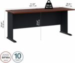 Bush Business Furniture Series A 72W Desk in Hansen Cherry and Galaxy, Large Workstation for Home or Professional Workspace, Desktop Solution for Office Use - Image 4