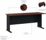 Bush Business Furniture Series A 72W Desk in Hansen Cherry and Galaxy, Large Workstation for Home or Professional Workspace, Desktop Solution for Office Use - Image 6
