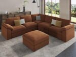 EASE MOOSE Sectional Modular Sofa,Luxury FSC Certified Chenille Comfty Deep Seat Couch for Living Room,Solid Wood Frame Sofa,Removable and Washable - Image 5
