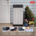 Keter Rockford Resin 38 Gallon Outdoor Kitchen Trash Can with Lid and Drip Tray for Easy Cleaning-Perfect for Patio Dining, Grey - Image 4