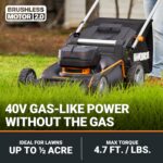 WORX Nitro 21" Cordless Lawn Mower, Brushless Electric Mower for 1/2 Acre, Push Lawn Mower with 7-Position Height Adjustment, 2 × 5.0 Ah Batteries & Charger Included, WG752 - Image 4
