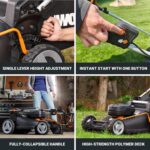 WORX Nitro 21" Cordless Lawn Mower, Brushless Electric Mower for 1/2 Acre, Push Lawn Mower with 7-Position Height Adjustment, 2 × 5.0 Ah Batteries & Charger Included, WG752 - Image 7
