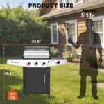 4 Burners Propane Gas Outdoor Grill 50,000 BTU, 553 Sq.in, Searing Burner, Side Burner, Porcelain-Enameled Grates BBQ Grill, Stainless Steel Propane Grill, Patio Garden Family Party Barbecues - Image 7