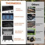 4 Burners Propane Gas Outdoor Grill 50,000 BTU, 553 Sq.in, Searing Burner, Side Burner, Porcelain-Enameled Grates BBQ Grill, Stainless Steel Propane Grill, Patio Garden Family Party Barbecues - Image 9