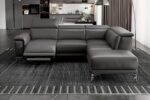 Valencia Pista Geniune Leather Reclining Sectional Sofa with Right Hand Chaise -| Power Recliner Chair, Nappa 11000 Leather | L Shaped Couch for Living Room Furniture, Cloudy Grey - Image 3
