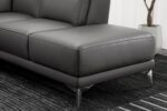 Valencia Pista Geniune Leather Reclining Sectional Sofa with Right Hand Chaise -| Power Recliner Chair, Nappa 11000 Leather | L Shaped Couch for Living Room Furniture, Cloudy Grey - Image 5
