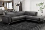 Valencia Pista Geniune Leather Reclining Sectional Sofa with Right Hand Chaise -| Power Recliner Chair, Nappa 11000 Leather | L Shaped Couch for Living Room Furniture, Cloudy Grey - Image 8