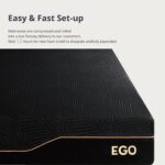 MLILY EGOHOME 14 Inch Queen Memory Foam Mattress for Back Pain, Cooling Copper Gel Bed in a Box, Foam Made in USA, CertiPUR-US Certified, Therapeutic Medium Firm, 60x80x14 Black - Image 7