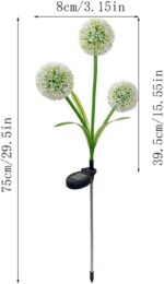 Garden Solar Lights Flowers, Automatic Lighting at Night, Waterproof Garden Decor for Yard Patio Pathway Lawn, Gardening Gifts for Women, Christmas Decoration, 3 Flowers - Image 7