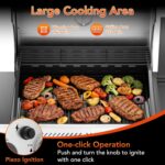 3-Burner Propane Gas Grill with Side Burner, 34,000 BTU Stainless Steel BBQ Grill – Heavy-Duty Porcelain-Enameled Grates for Patio and Outdoor Cooking - Image 3