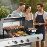 3-Burner Propane Gas Grill with Side Burner, 34,000 BTU Stainless Steel BBQ Grill – Heavy-Duty Porcelain-Enameled Grates for Patio and Outdoor Cooking - Image 6