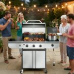 3-Burner Propane Gas Grill with Side Burner, 34,000 BTU Stainless Steel BBQ Grill – Heavy-Duty Porcelain-Enameled Grates for Patio and Outdoor Cooking - Image 10