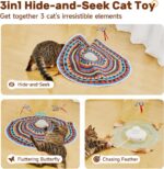 Potaroma Cat Toys Chargeable, 3in1 Hide and Seek, Automatic Interactive Fun, Fluttering Butterfly, Moving Feather, Kitten Wand, Indoor Kitty Exercise Kicker 22.8 Inch Cover for All Breeds - Image 3