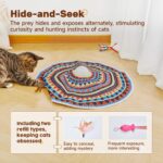 Potaroma Cat Toys Chargeable, 3in1 Hide and Seek, Automatic Interactive Fun, Fluttering Butterfly, Moving Feather, Kitten Wand, Indoor Kitty Exercise Kicker 22.8 Inch Cover for All Breeds - Image 4