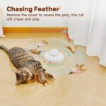 Potaroma Cat Toys Chargeable, 3in1 Hide and Seek, Automatic Interactive Fun, Fluttering Butterfly, Moving Feather, Kitten Wand, Indoor Kitty Exercise Kicker 22.8 Inch Cover for All Breeds - Image 6