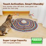 Potaroma Cat Toys Chargeable, 3in1 Hide and Seek, Automatic Interactive Fun, Fluttering Butterfly, Moving Feather, Kitten Wand, Indoor Kitty Exercise Kicker 22.8 Inch Cover for All Breeds - Image 7