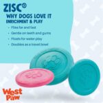 WEST PAW Zogoflex Zisc Dog Flying Disc, High Flying Aerodynamic Disc for Dogs Puppy – Lightweight, Floatable Disc for Fetch, Tug of War, Catch, Play – Doubles as Food/Water Bowl, Small 6.5", Teal - Image 3