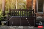 Keter Solana 70 Gallon Storage Bench Deck Box for Patio Furniture, Front Porch Decor and Outdoor Seating – Perfect to Store Garden Tools and Pool Toys, Brown/Brown - Image 6