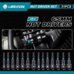 LIBRATON 31PCS Magnetic Nut Driver Set, 1/4" Impact Drill Driver Bit Set, Long Nut Drivers 6INCH, Metric & SAE Nut Drivers for Impact Drill, Socket Set, Impact to Hex Converter, PH1, PH2, Storage Box - Image 4