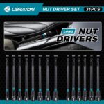 LIBRATON 31PCS Magnetic Nut Driver Set, 1/4" Impact Drill Driver Bit Set, Long Nut Drivers 6INCH, Metric & SAE Nut Drivers for Impact Drill, Socket Set, Impact to Hex Converter, PH1, PH2, Storage Box - Image 5