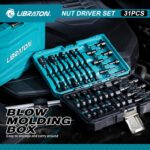 LIBRATON 31PCS Magnetic Nut Driver Set, 1/4" Impact Drill Driver Bit Set, Long Nut Drivers 6INCH, Metric & SAE Nut Drivers for Impact Drill, Socket Set, Impact to Hex Converter, PH1, PH2, Storage Box - Image 9