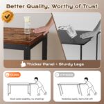 Huuger 55 x 24 inch Desk with Power Outlets & USB-C, Deeper & Thicker Desktop, Robust Metal Tubes, Computer Desk, Heavy Duty Office Desk, Work Gaming Desk for Home Office, Rustic Brown - Image 7