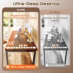 Huuger 55 x 24 inch Desk with Power Outlets & USB-C, Deeper & Thicker Desktop, Robust Metal Tubes, Computer Desk, Heavy Duty Office Desk, Work Gaming Desk for Home Office, Rustic Brown - Image 8