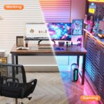 Huuger 55 x 24 inch Desk with Power Outlets & USB-C, Deeper & Thicker Desktop, Robust Metal Tubes, Computer Desk, Heavy Duty Office Desk, Work Gaming Desk for Home Office, Rustic Brown - Image 10