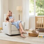CHITA Power Recliner Chair Swivel Glider, FSC Certified Upholstered Living Room Nursery Reclining Sofa Chair with Lumbar Support, Linen - Image 3