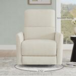 CHITA Power Recliner Chair Swivel Glider, FSC Certified Upholstered Living Room Nursery Reclining Sofa Chair with Lumbar Support, Linen - Image 4