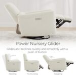 CHITA Power Recliner Chair Swivel Glider, FSC Certified Upholstered Living Room Nursery Reclining Sofa Chair with Lumbar Support, Linen - Image 6