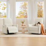 CHITA Power Recliner Chair Swivel Glider, FSC Certified Upholstered Living Room Nursery Reclining Sofa Chair with Lumbar Support, Linen - Image 7