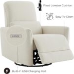 CHITA Power Recliner Chair Swivel Glider, FSC Certified Upholstered Living Room Nursery Reclining Sofa Chair with Lumbar Support, Linen - Image 8