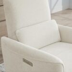 CHITA Power Recliner Chair Swivel Glider, FSC Certified Upholstered Living Room Nursery Reclining Sofa Chair with Lumbar Support, Linen - Image 9