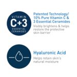 CeraVe Vitamin C Serum for Face with 10% Pure Vitamin C, Hyaluronic Acid & 3 Essential Ceramides, Skin Brightening Antioxidant Serum, Hydrates & Improves Skin Tone & Texture, Fragrance-Free, 1oz - Image 5