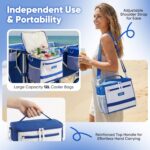 Sekey Heavy Duty Beach Wagon with 9" Big Sand-Proof Wheels, 300L Oversized Foldable Beach Cart with Cooler| Adjustable Handle & Balloon Tires for Sand, Camping,Vacation - Image 5