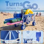 Sekey Heavy Duty Beach Wagon with 9" Big Sand-Proof Wheels, 300L Oversized Foldable Beach Cart with Cooler| Adjustable Handle & Balloon Tires for Sand, Camping,Vacation - Image 8