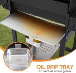 Propane Gas Grill with Folding Side Tables, 3-Burner Gas Grill with Cast Iron Grates and Stainless Steel Griddle Pan, Outdoor BBQ Grill Portable with Wheels 30,000 BTU Output - Image 5