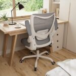 MUXX.STIL Office Chair, Ergonomic Desk Chair with Adjustable Lumbar Support and Flip up Armrest, Breathable Mesh Computer Chair for Home Office, Gray - Image 6