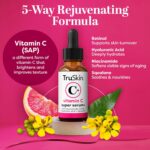 TruSkin Vitamin C Super Serum for Face - Five Skin Benefits in One Serum with Vitamin C, Retinol, Niacinamide, Hyaluronic Acid & Squalane - Brighten, Firm & Smooth the Look of Skin, 2 Fl Oz - Image 3