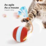 Jkanti Interactive Cat Toys for Indoor Cats,The 3rd Generation Agile Moving Cat Ball with Elastic Mesh Tail,Automatic Kitten Toys for Bored Indoor Cats,Motion Activated (Orange) - Image 3