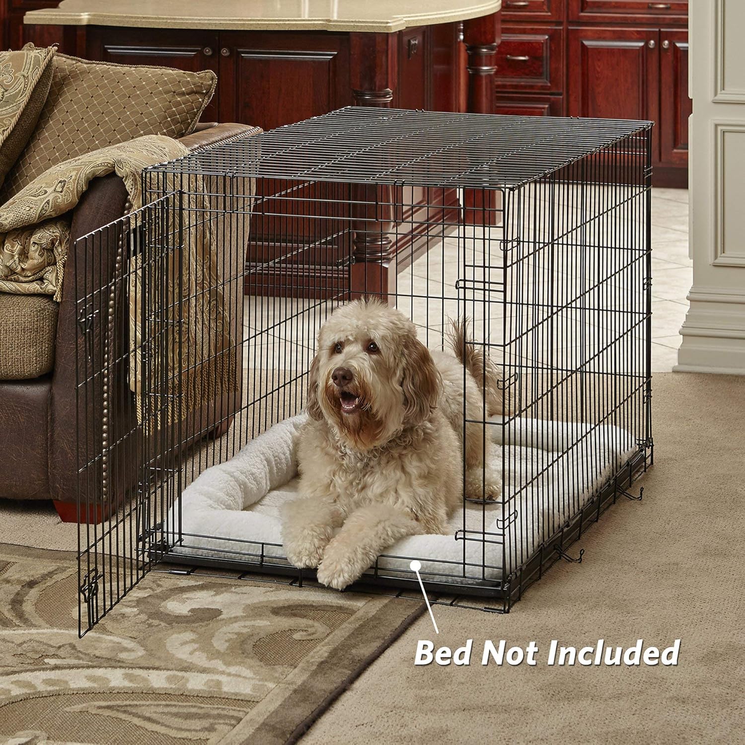 MidWest Homes for Pets 48-Inch LifeStages Crate for Extra-Large Breeds, 90-110 lbs, Single Door Folding Dog Crate with Divider Panel, Leak-Proof Tray & Secure Latch, Heavy-Duty & Easy to Assemble - Image 3
