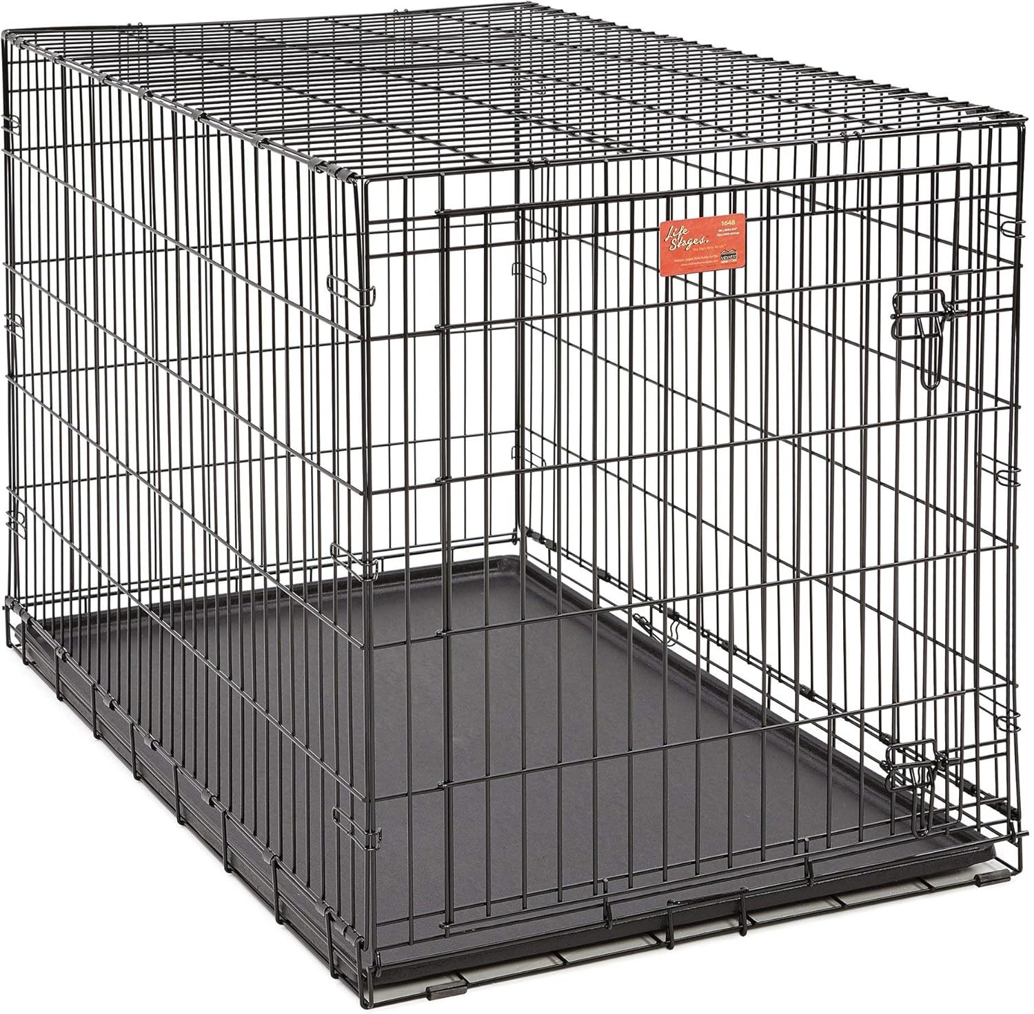MidWest Homes for Pets 48-Inch LifeStages Crate for Extra-Large Breeds, 90-110 lbs, Single Door Folding Dog Crate with Divider Panel, Leak-Proof Tray & Secure Latch, Heavy-Duty & Easy to Assemble - Image 4