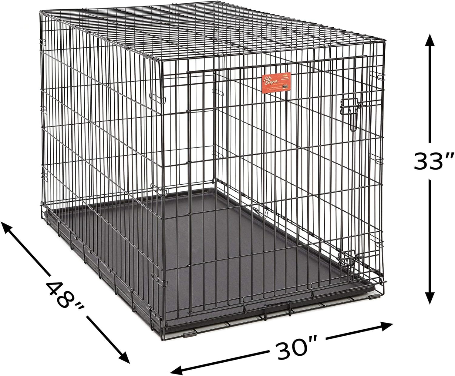 MidWest Homes for Pets 48-Inch LifeStages Crate for Extra-Large Breeds, 90-110 lbs, Single Door Folding Dog Crate with Divider Panel, Leak-Proof Tray & Secure Latch, Heavy-Duty & Easy to Assemble - Image 7