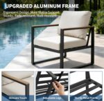 Garvee Outdoor Patio Furniture Set, 4-Piece Outdoor Conversation Sofa Set, Lawn Furniture with Coffee Table & Washable Thick Cushions,Seating Sofa for Garden, Deck, Backyard,Beige - Image 7